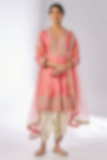 White Cotton Sequins Embroidered Dhoti Set by GOPI VAID at Pernia's Pop Up Shop