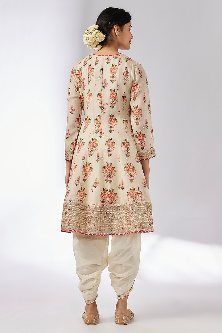 Ivory Cotton Sequins Embroidered Dhoti Set by GOPI VAID at Pernia's Pop Up Shop