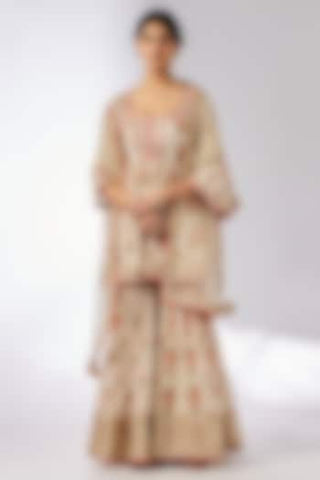 Ivory Cotton Silk Sharara Set by GOPI VAID at Pernia's Pop Up Shop