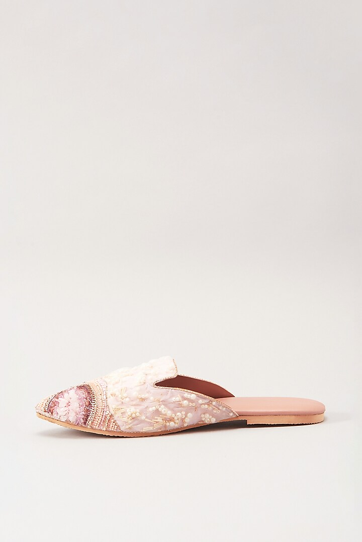 Pink Italian Fabric Flats by Durvi at Pernia's Pop Up Shop