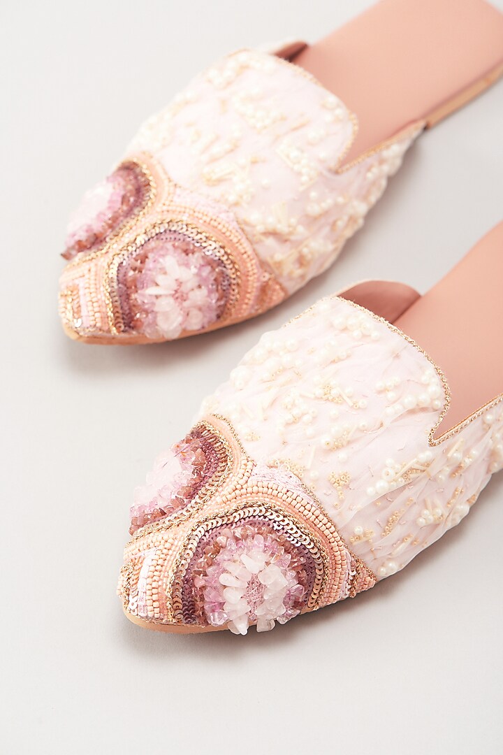 Pink Italian Fabric Flats by Durvi at Pernia's Pop Up Shop