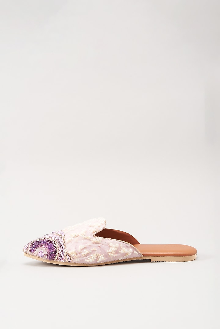 Purple Italian Fabric Flats by Durvi at Pernia's Pop Up Shop