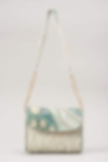 Blue Embellished Handbag by Durvi