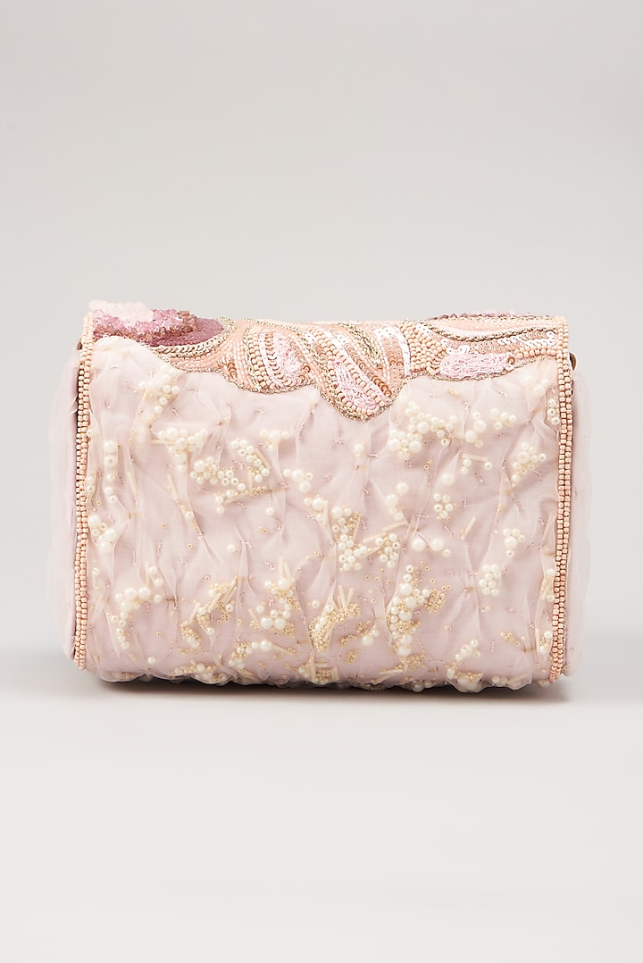 Pink Embellished Handbag by Durvi at Pernia's Pop Up Shop