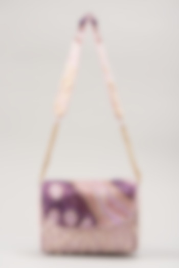 Pink Sea Stone Embellished Handbag by Durvi