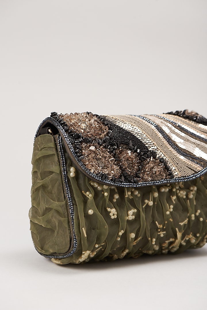 Black Embellished Handbag by Durvi at Pernia's Pop Up Shop