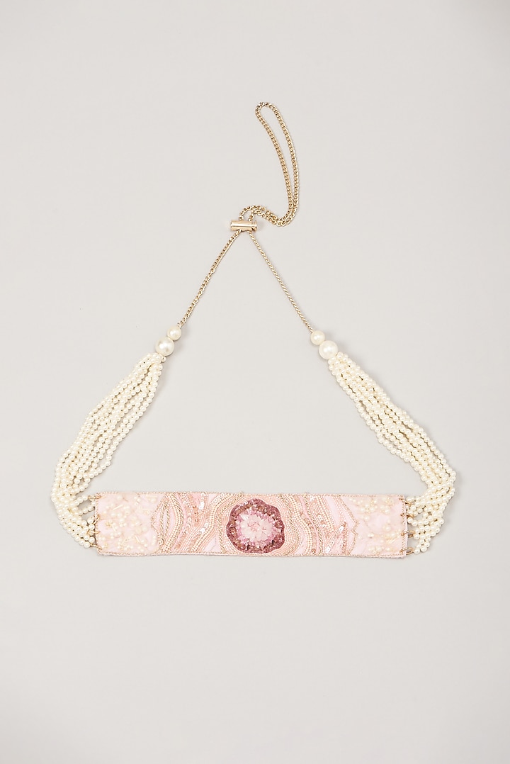 Pink Embellished Belt by Durvi