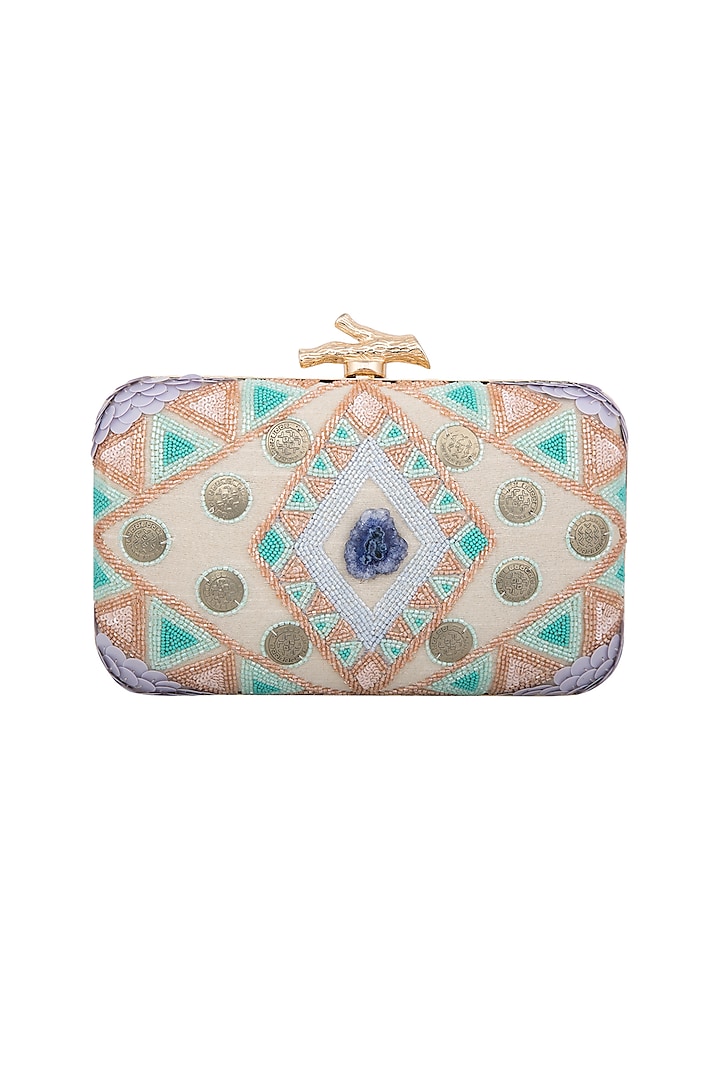 Multi Colored Embroidered Clutch by Durvi