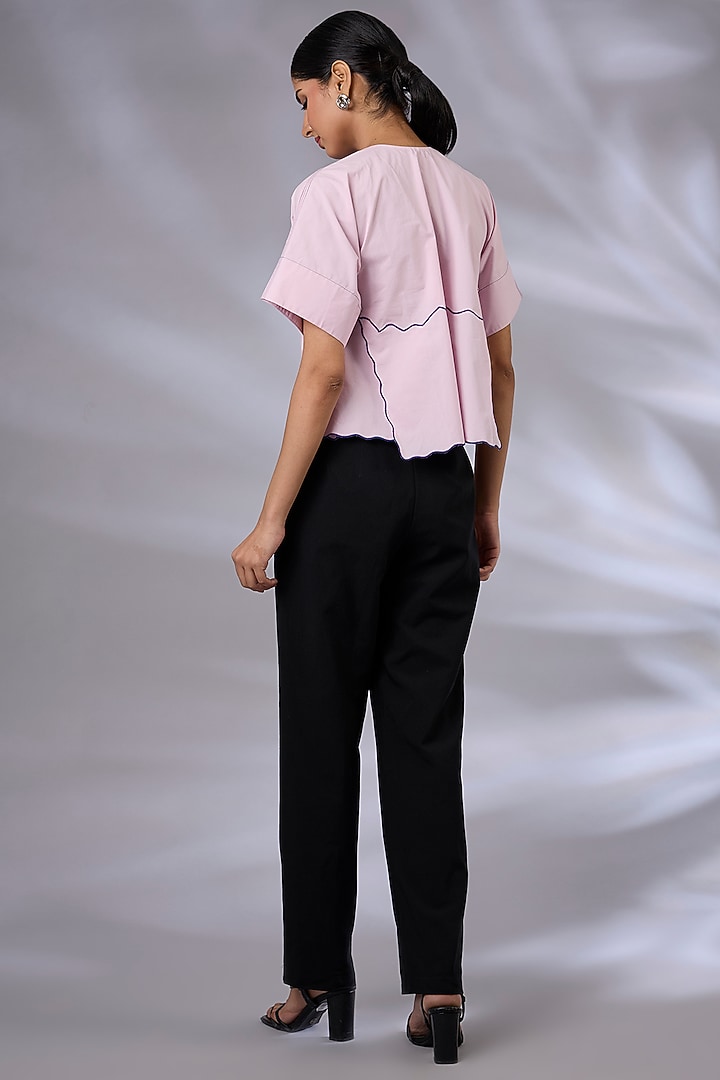 Ice Pink Cotton Structural Crop Top by GRAINE at Pernia's Pop Up Shop