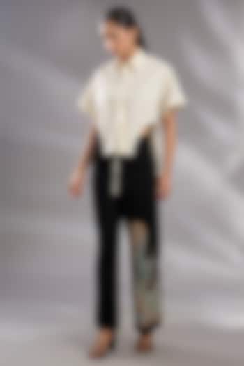 Rice White & Black Denim Sequin Embroidered Co-Ord Set by GRAINE at Pernia's Pop Up Shop