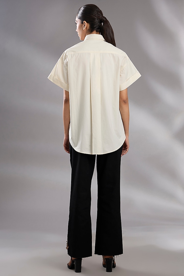 Rice White & Black Denim Sequin Embroidered Co-Ord Set by GRAINE at Pernia's Pop Up Shop