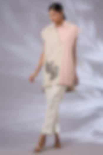 Beige & Salmon Linen Co-Ord Set by GRAINE at Pernia's Pop Up Shop