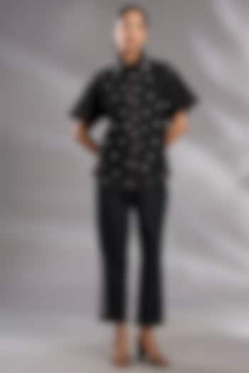 Black Denim Metal Work Co-Ord Set by GRAINE at Pernia's Pop Up Shop