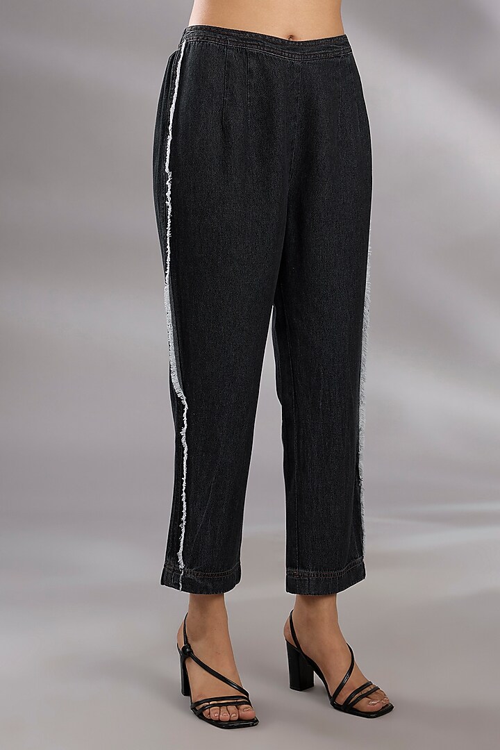 Black Denim Metal Work Co-Ord Set by GRAINE at Pernia's Pop Up Shop