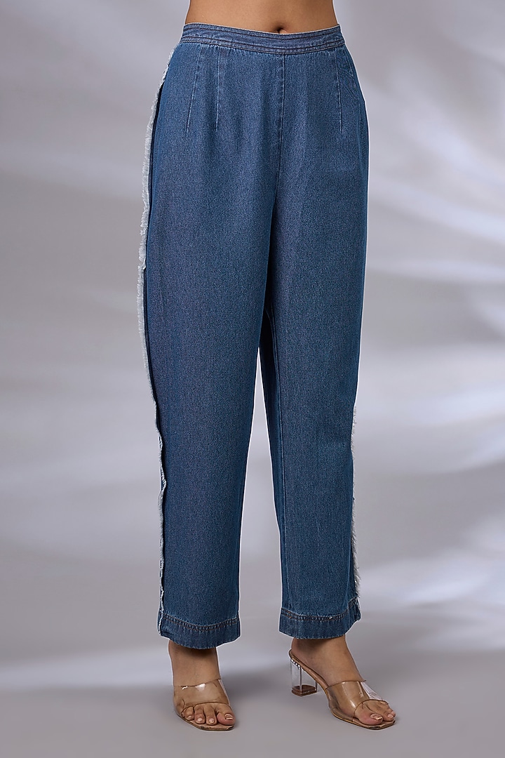 Blue Denim Embellished Co-Ord Set by GRAINE at Pernia's Pop Up Shop