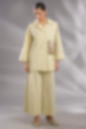 Ice Mint Cotton Chikankari Hand Embroidered Co-Ord Set by GRAINE at Pernia's Pop Up Shop