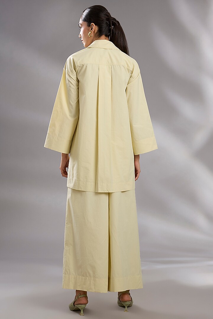 Ice Mint Cotton Chikankari Hand Embroidered Co-Ord Set by GRAINE at Pernia's Pop Up Shop
