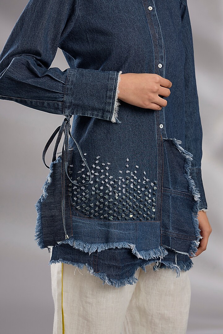 Blue & White Denim Co-Ord Set by GRAINE at Pernia's Pop Up Shop