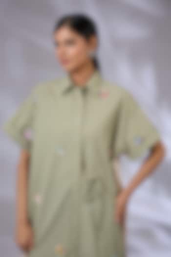 Sap Green Wind Textile Tunic by GRAINE at Pernia's Pop Up Shop
