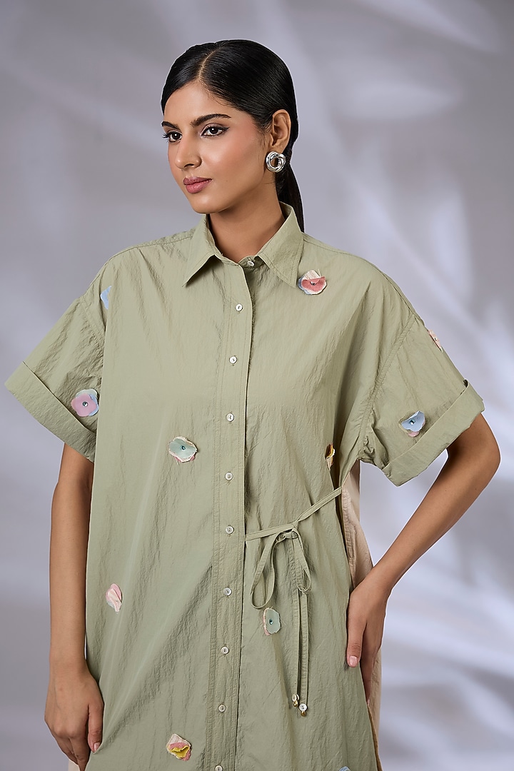 Sap Green Wind Textile Tunic by GRAINE at Pernia's Pop Up Shop