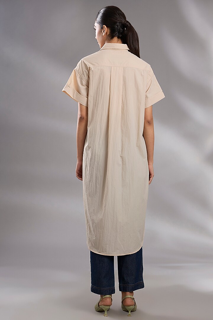 Skin Beige & Black Recycled Nylon Embroidered Co-Ord Set by GRAINE at Pernia's Pop Up Shop