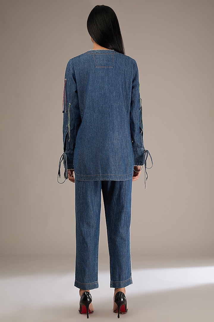 Blue Denim Shirt by GRAINE at Pernia's Pop Up Shop