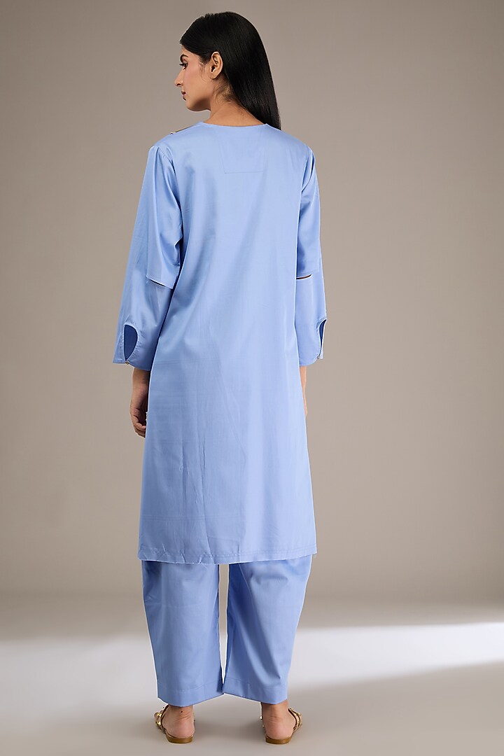 Blue Mesh Tunic Set by GRAINE at Pernia's Pop Up Shop