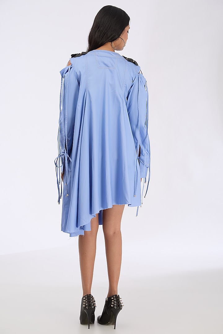 Infinity Blue Giza Cotton Flared Mini Dress by GRAINE at Pernia's Pop Up  Shop 2026
