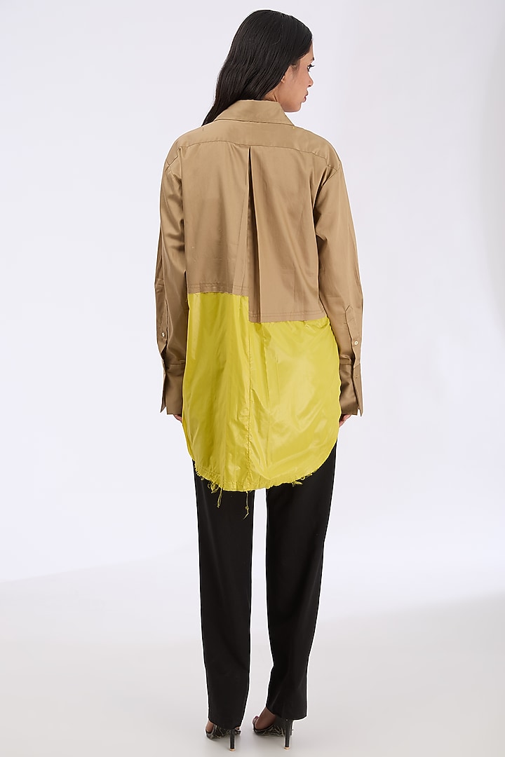 Lime & French Mole Giza Cotton Thread Embroidered Shirt by GRAINE at Pernia's Pop Up Shop
