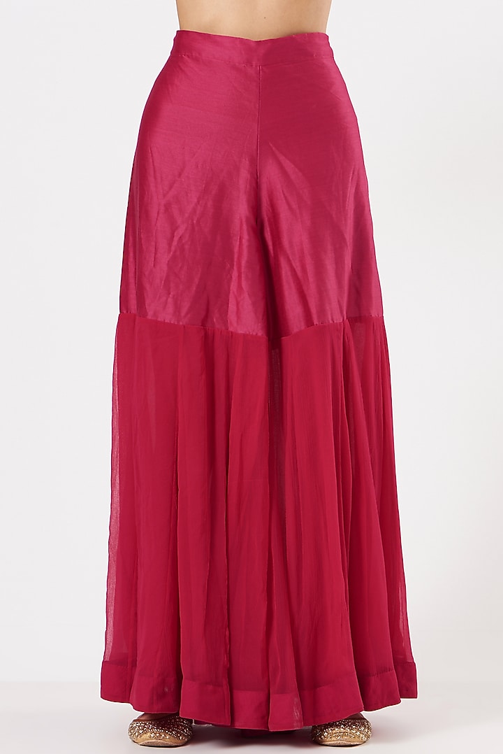 Hot Pink Chanderi Embroidered Wedding Anarkali by Garo at Pernia's Pop Up Shop