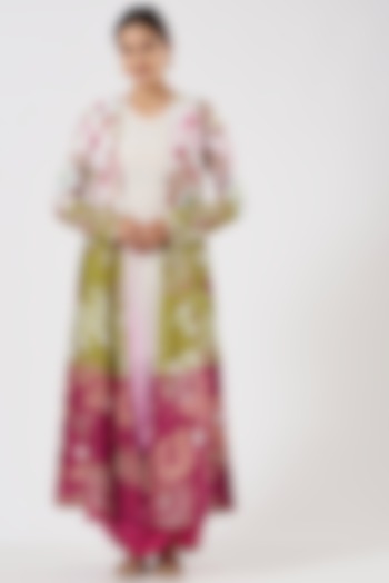Multi-Colored Embroidered Jacket Dress by Garo