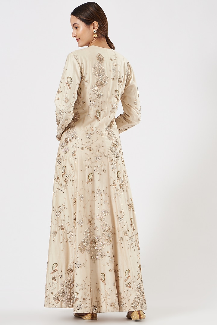 White Embroidered Long Jacket by Garo at Pernia's Pop Up Shop