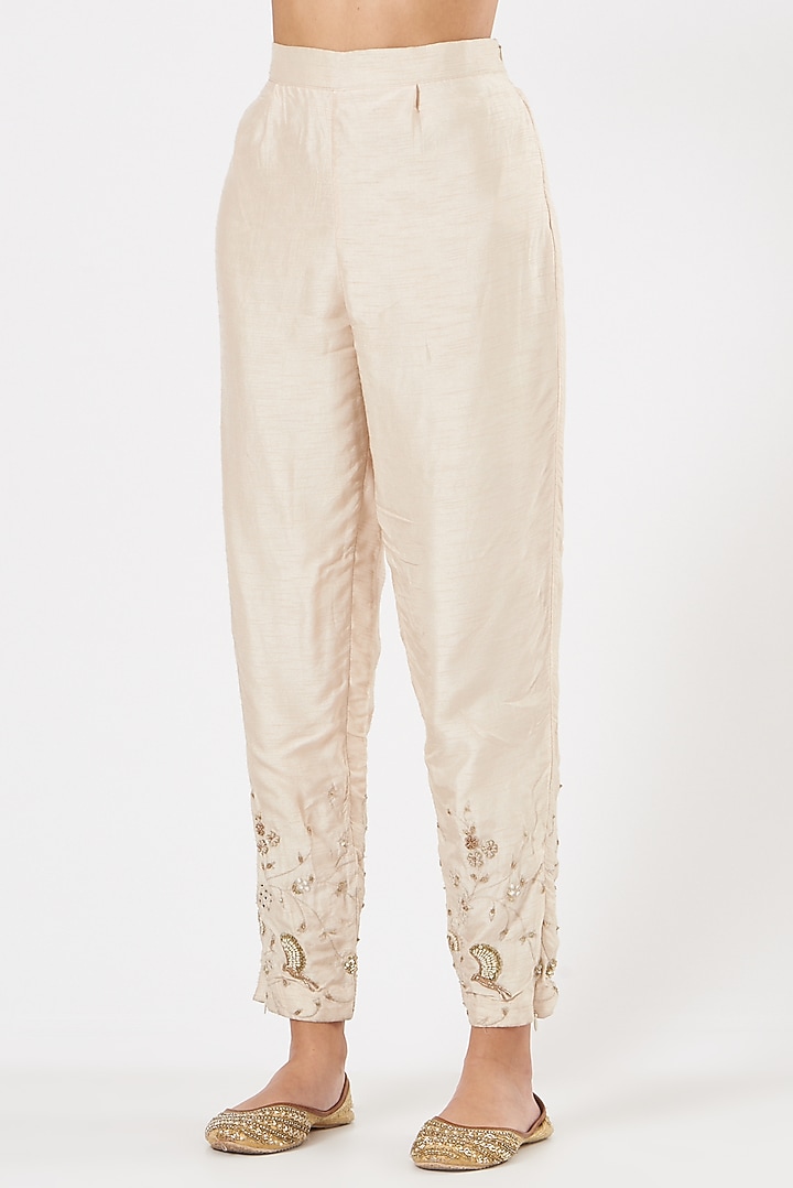 White Embroidered Long Jacket by Garo at Pernia's Pop Up Shop