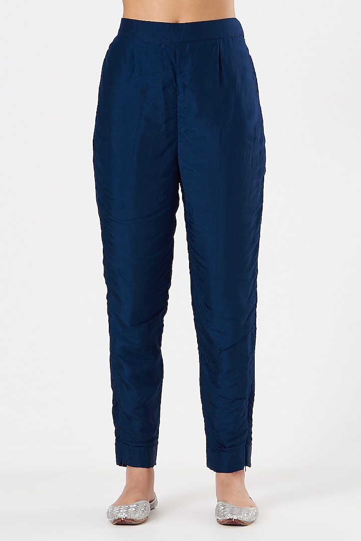 Cobalt Blue Embroidered Long Jacket by Garo at Pernia's Pop Up Shop
