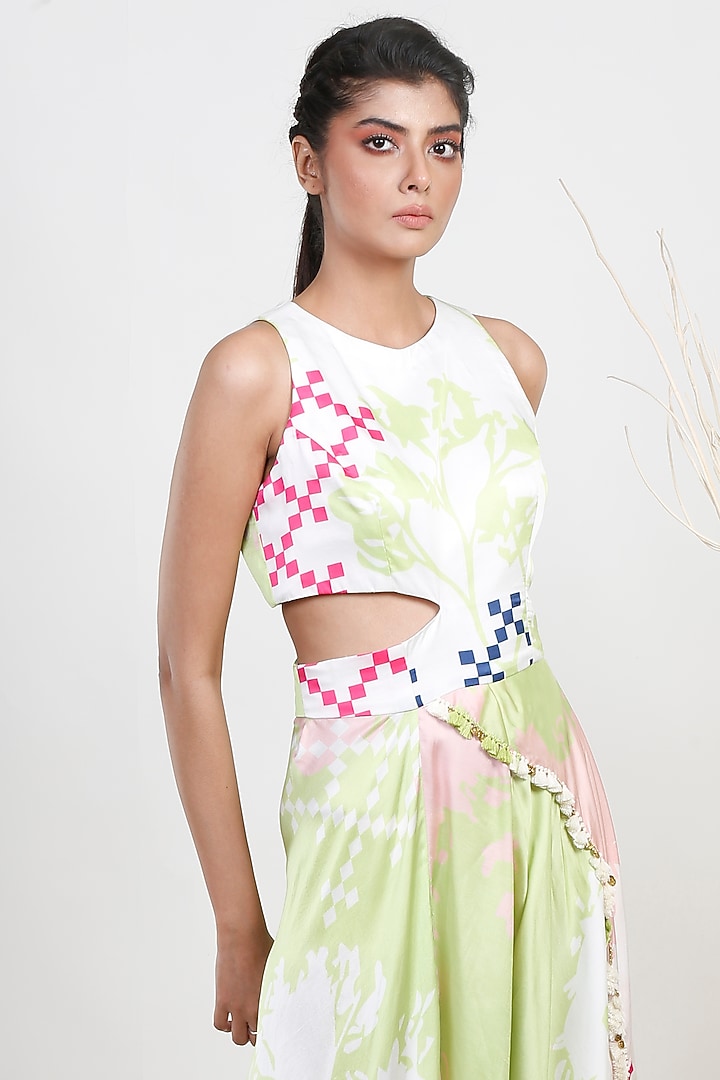 White Modal Satin Jumpsuit by Garo at Pernia's Pop Up Shop