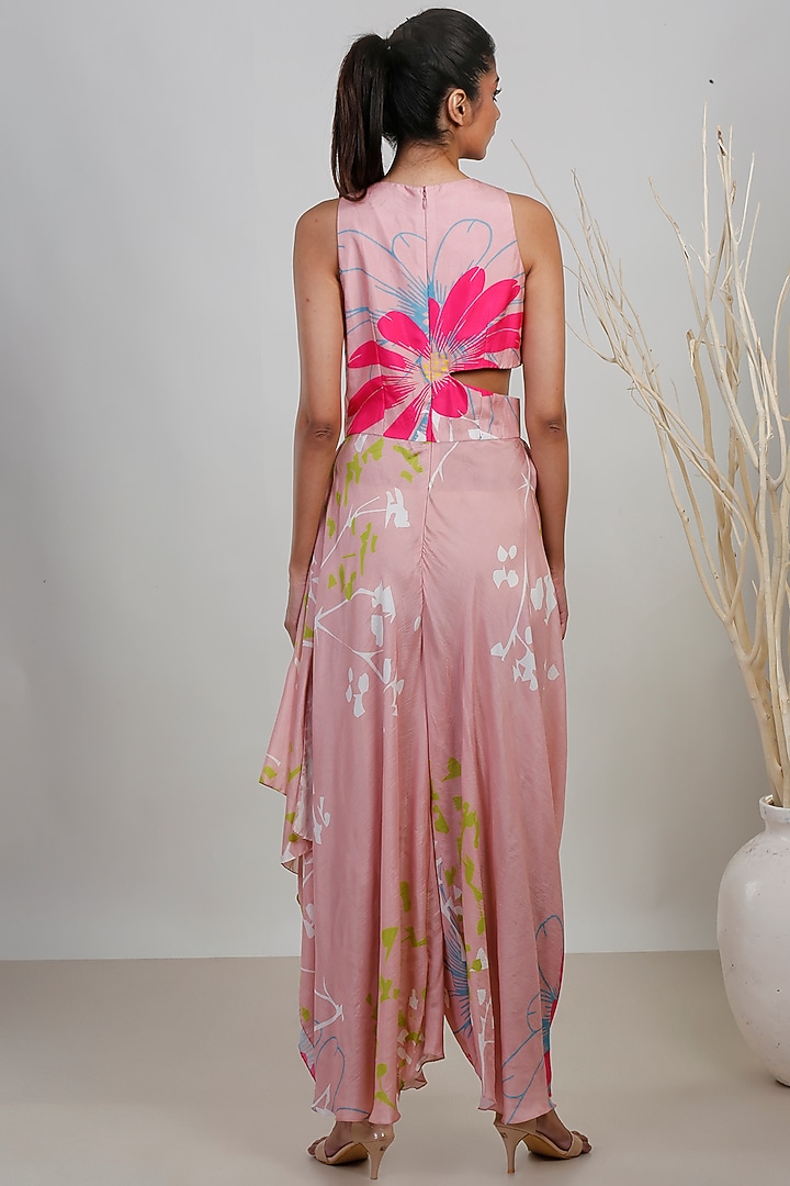 Pink Modal Satin Jumpsuit by Garo at Pernia's Pop Up Shop