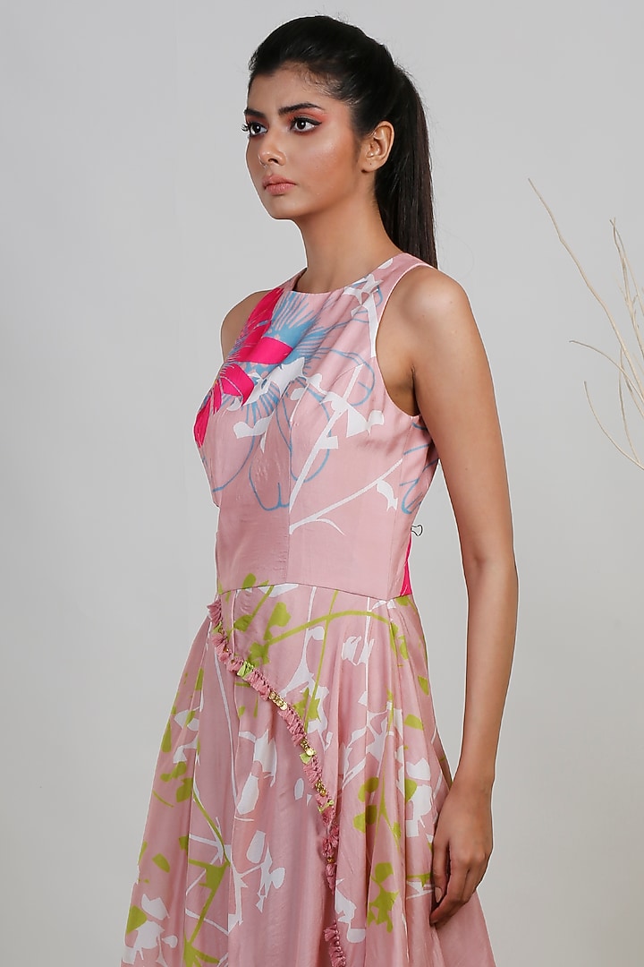 Pink Modal Satin Jumpsuit by Garo at Pernia's Pop Up Shop