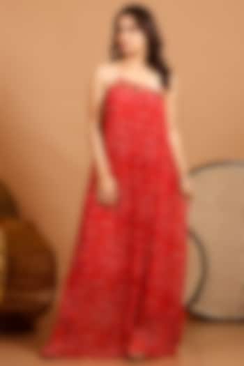 Red Chiffon Dress by Garo