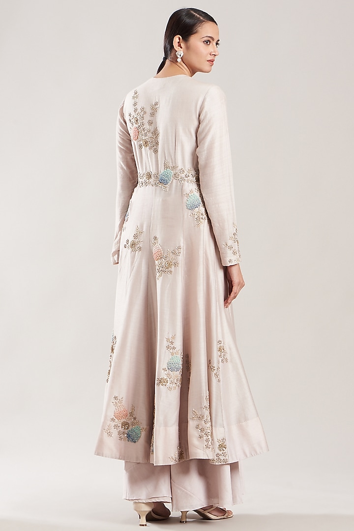 Off- White Chanderi Wedding Anarkali Set by Garo at Pernia's Pop Up Shop