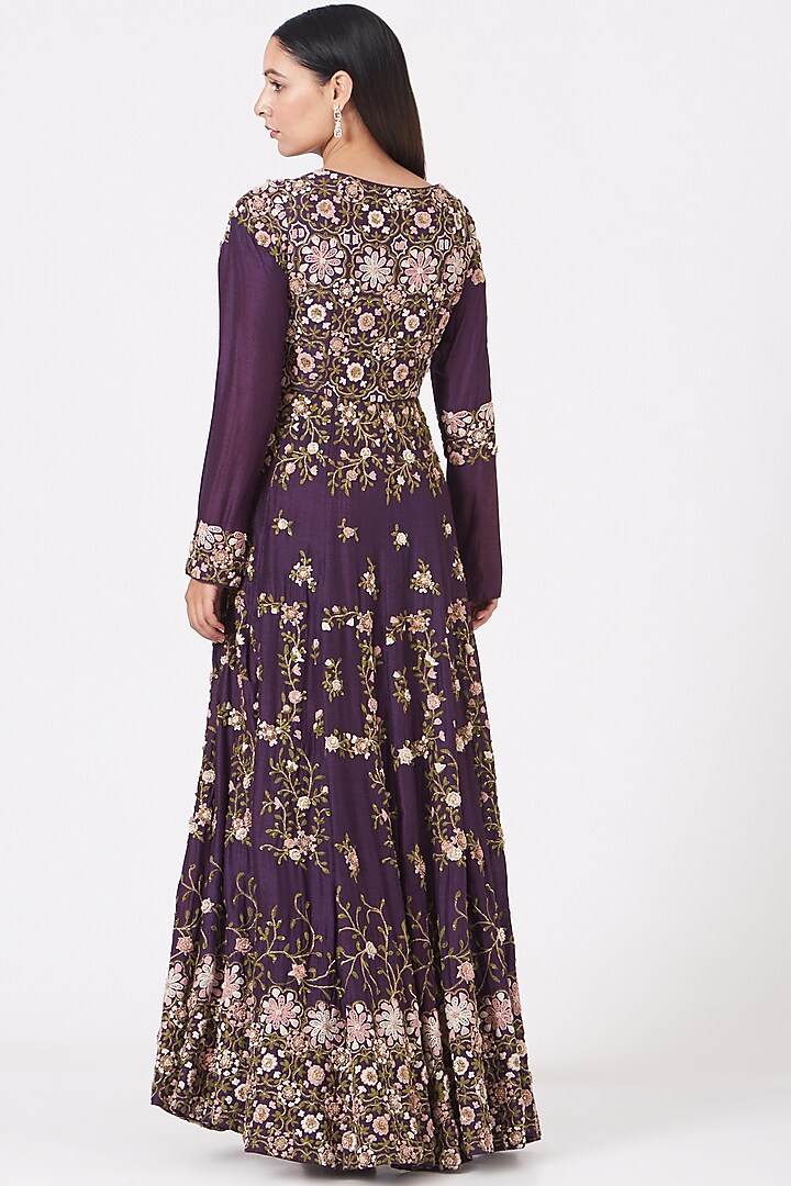 Purple Embroidered Asymmetrical Wedding Gown by Garo at Pernia's Pop Up Shop