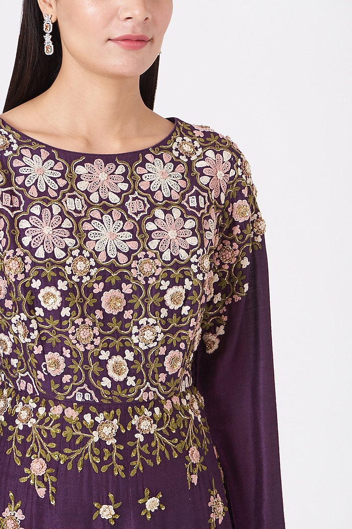 Purple Embroidered Asymmetrical Wedding Gown by Garo at Pernia's Pop Up Shop
