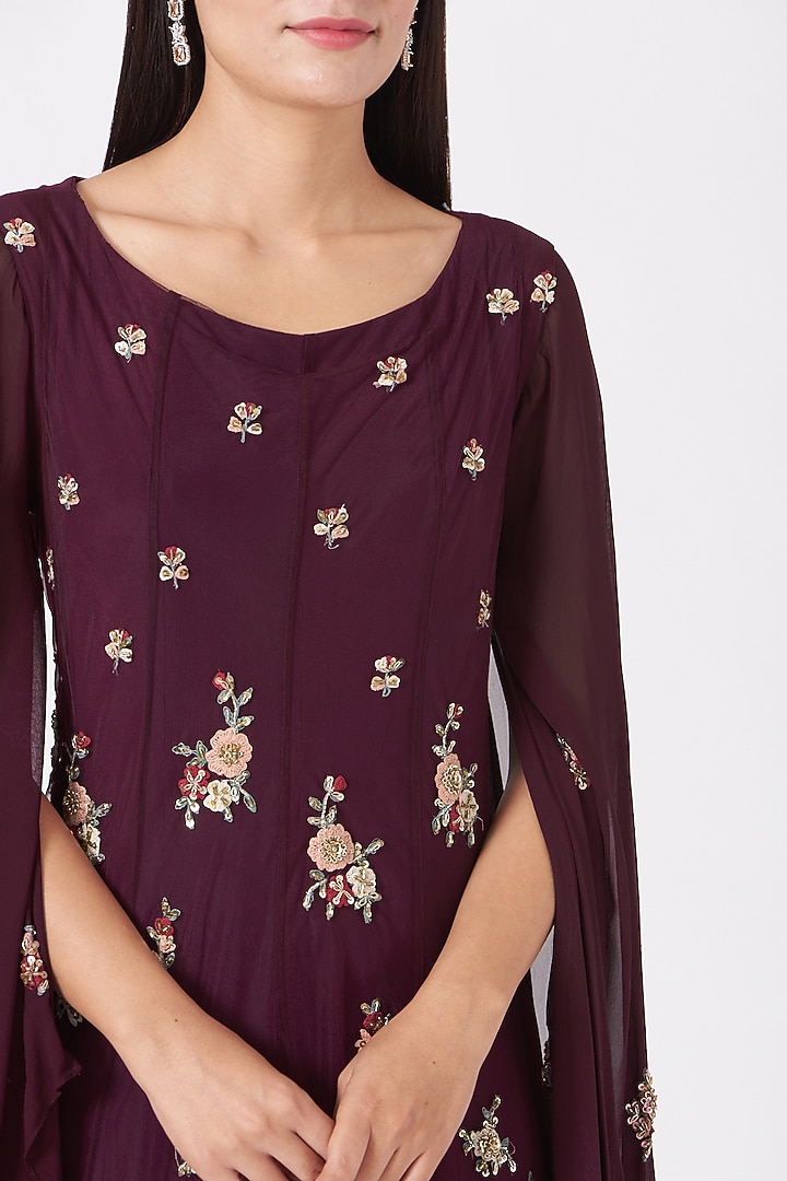 Wine Embroidered Engagement Gown by Garo at Pernia's Pop Up Shop