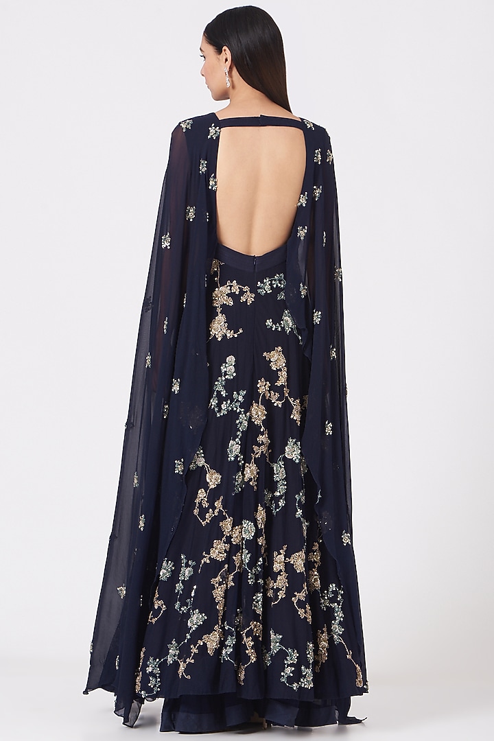 Cobalt Blue Embroidered Wedding Gown by Garo at Pernia's Pop Up Shop