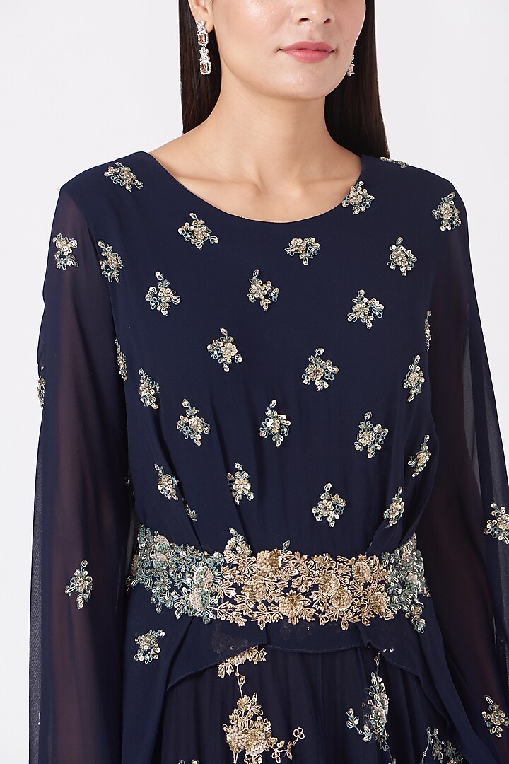 Cobalt Blue Embroidered Wedding Gown by Garo at Pernia's Pop Up Shop