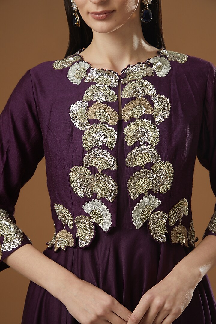 Purple Tussar Engagement Gown by Garo at Pernia's Pop Up Shop