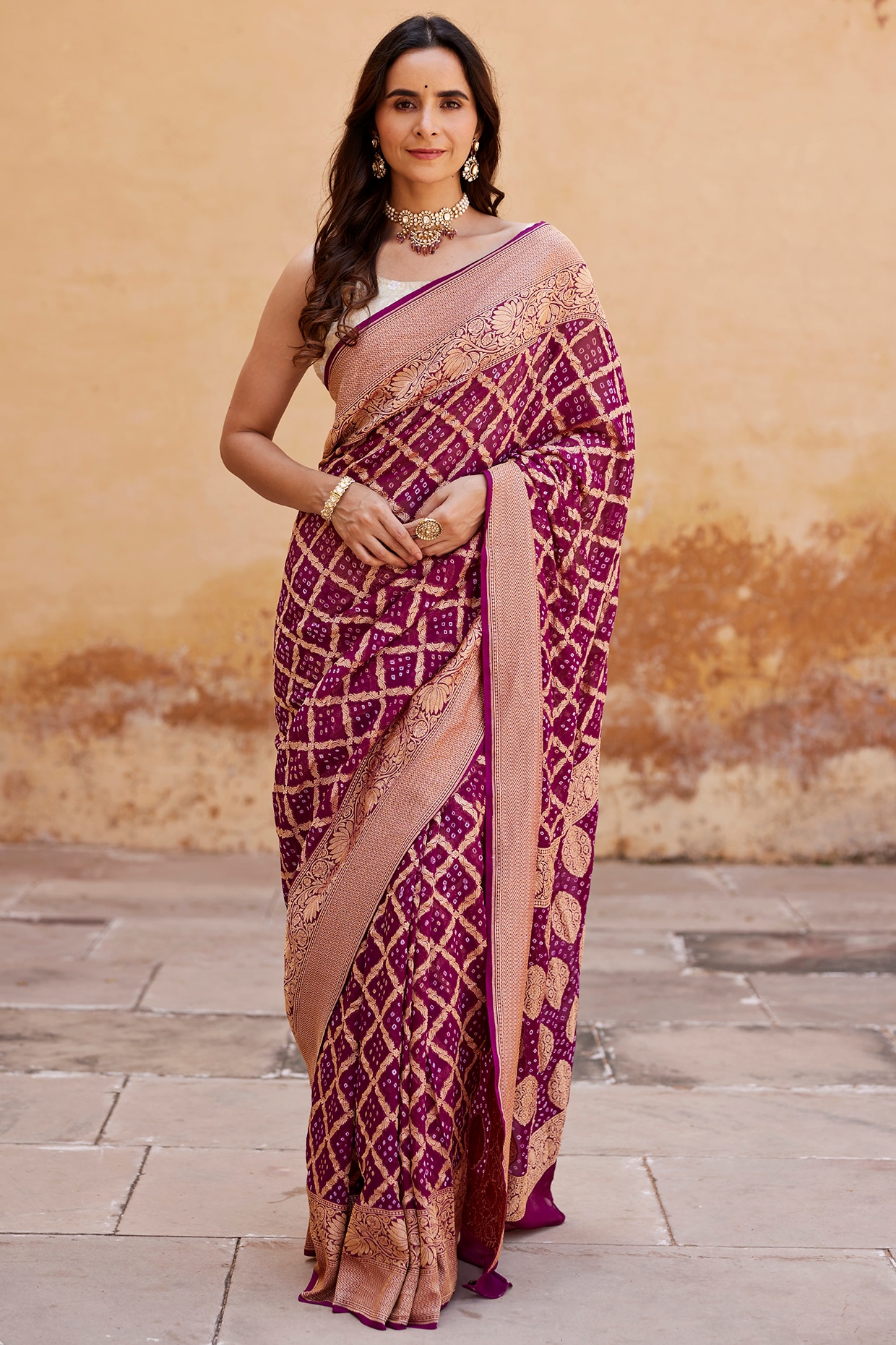 KESSI BANDHEJ VOL 12 - Dola silk & Georgette fabric bandhej print with  embroidery work partywear sarees - Salwar Kameez Wholesaler | Kurtis  Wholesaler | Sarees