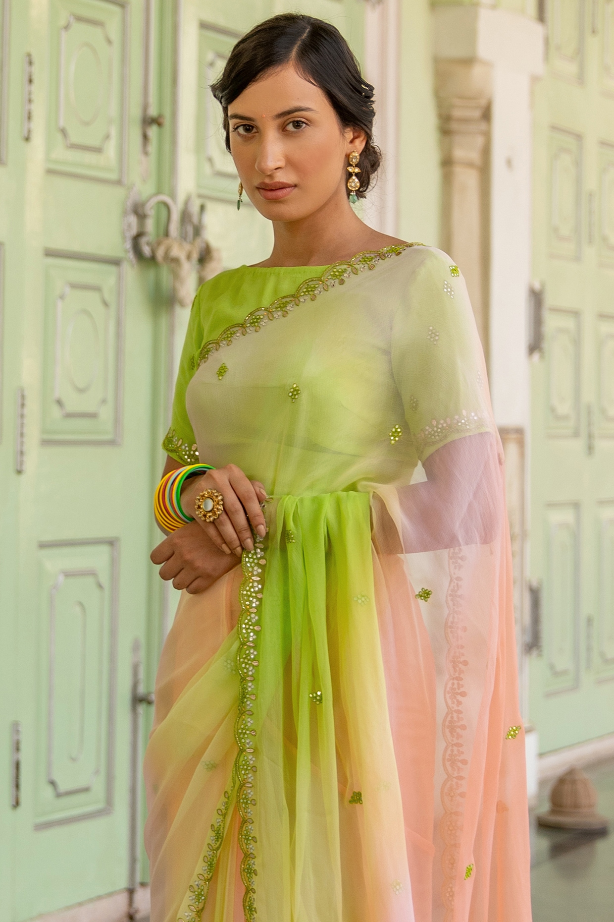 Pure Chiffon Sarees: Buy Elegant Chiffon Sarees online in India – Aachho