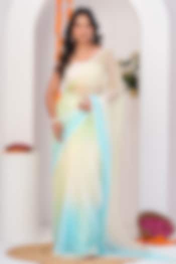 Multi-Colored Chiffon Embellished Party Wear Saree Set by Geroo Jaipur at Pernia's Pop Up Shop