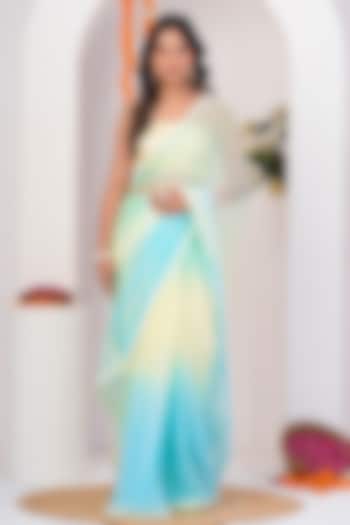 Multi-Colored Chiffon Embellished Party Wear Saree Set by Geroo Jaipur at Pernia's Pop Up Shop