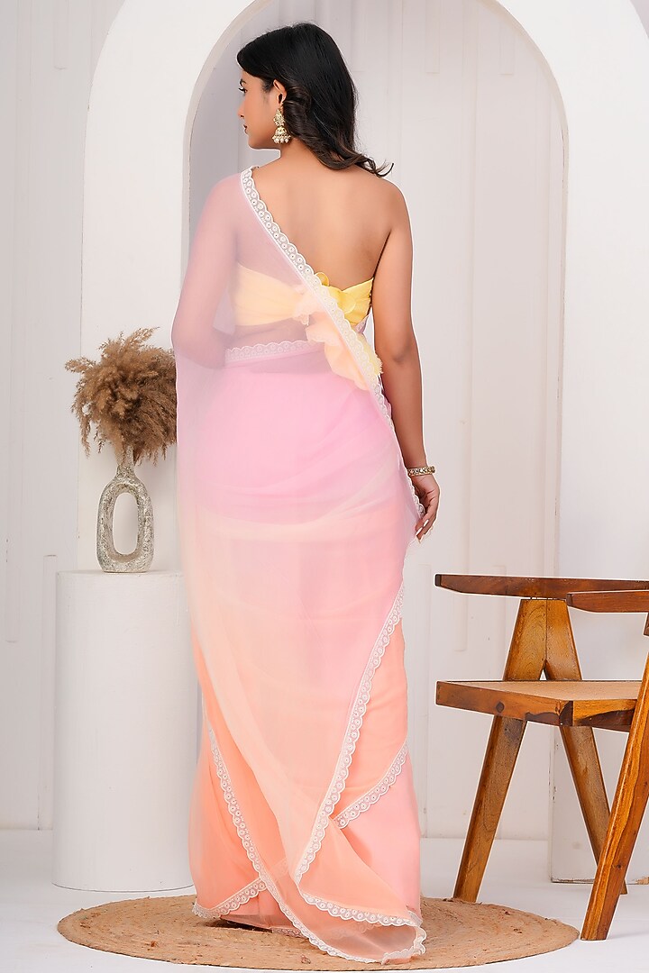 Multi-Colored Chiffon Embellished Party Wear Saree Set by Geroo Jaipur at Pernia's Pop Up Shop